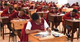 Learners writing their examinations.
